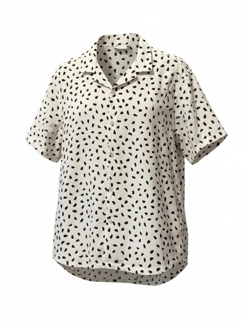 ASOS DESIGN Dalmatian Print Button Down Shirt 2XL